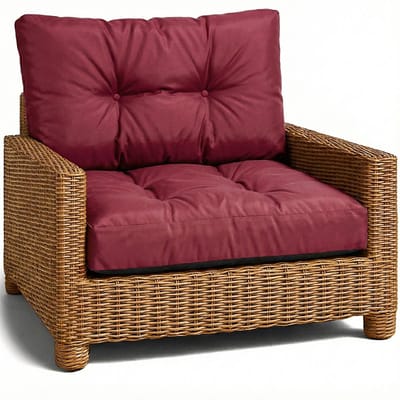 Kussen Lounge Tuinmeubelen - Rugkussen 40x50 cm Rug Rattan Ideaal voor balkon terras loungeset buiten comfort vulling dik duurzaam Bordeaux