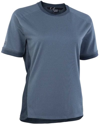 Ion Tech Logo Korte Mouw Enduro Trui Blauw XL Vrouw