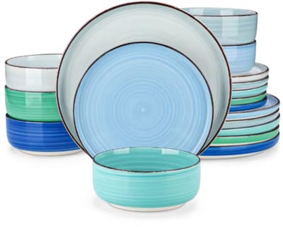 Averto Serviesset - 18 delig - 6 persoons - Rainbow - Dinerborden - Bordenset - Diepe borden - Ontbijtborden - Servies - Keukenservies