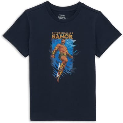 Wakanda Forever Namor Kids' T-Shirt - Navy - 98/104 (3-4 jaar)