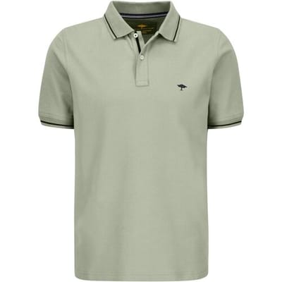 Fynch-Hatton Polo Modern Subtle Contrast Soft Supima Cotton Piqué Dusty Olive / male