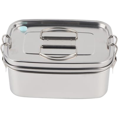 Boîte à déjeuner 1,5L 2 couches Portable étanche Acier inoxydable 304 Bento Récipient alimentaire Vaisselle pour gray