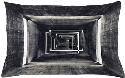 ABAKUHAUS Donkergrijze Kussenhoes – Dubbelzijdig bedrukt – Rits 65×40 cm