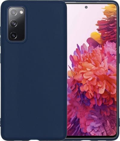 Hoesje - Geschikt voor Samsung Galaxy S20 FE - Sterk & Shockproof - Hoes Cover - Siliconen Case - Telefoonhoesjes - Donkerblauw