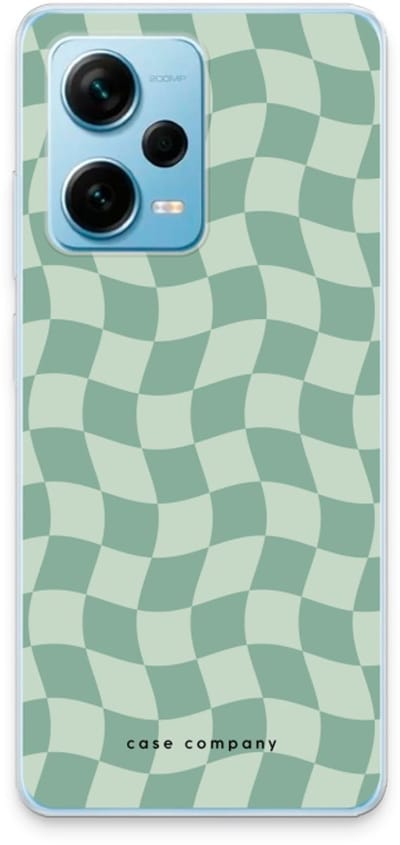 Case Company® - Hoesje geschikt voor Xiaomi Redmi Note 12 Pro Plus hoesje - Grid Groen - Soft Cover Telefoonhoesje - Bescherming aan alle Kanten en Schermrand