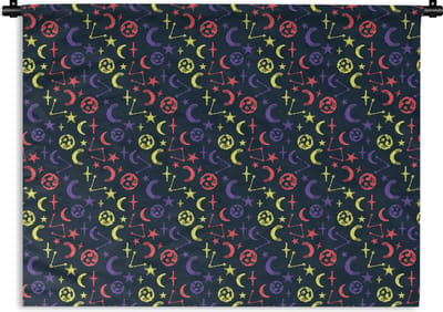 Wandkleed - Wanddoek - Sterren - Planeten - Design - 120x90 cm - Wandtapijt