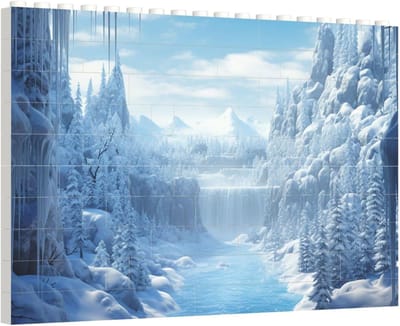 Bouwstenen Puzzel - Foto Blokken - Woon Decoratie - Gepersonaliseerde Ontwerpen - 14 x 10 cm - Sneeuw IJs