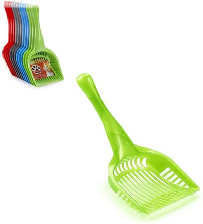 PlasticForte Hondenpoep schepje - mix-colors - 28 cm - kattenbak poep schepje