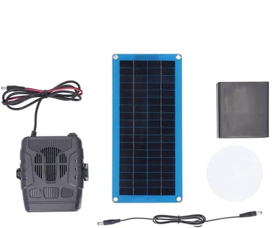 Zonnepaneel Verwarming Set - Energie Kit - Buiten Verwarmen - Robuuste Constructie - 43.5 x 20 cm - Zwart