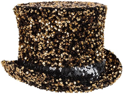 Hoge Hoed - Luxe Pailletten Goud - One Size - Volwassenen