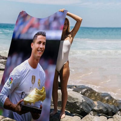 1 stuks C-Cristiano R-Ronaldo CR7 Microvezel Strandlaken Absorberend Sneldrogend Zacht Yoga Zwemmen Resort Bergklimmen Handdoek W80*H150(CM)