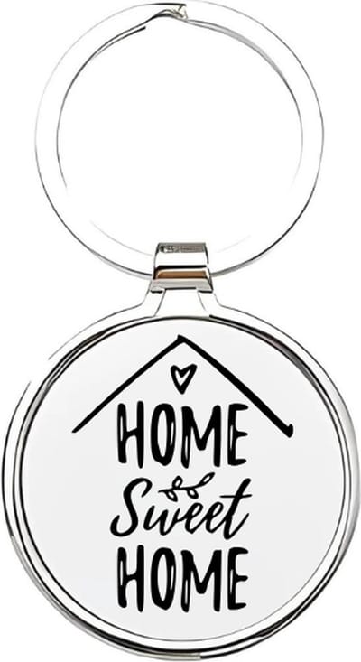 Akyol - home sweet home Sleutelhanger - Huis - huismussen - thuis - home - thuiskomen - home is where the heart is - gevoel van thuiskomen - quotes - quote - leuke quotes - sleutelhangers met een quote - 4 x 7,5 CM