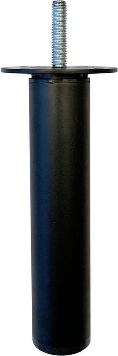 FLE - Stalen verstelbare meubelpoot zwart rond ø 3 cm en hoogte 14,5 cm (M8)