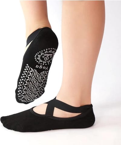 Go Go Gadget - Ballerina Yoga' Dans-Yoga & Pilates Sokken - Antislip, Dichte tenen, Zwart