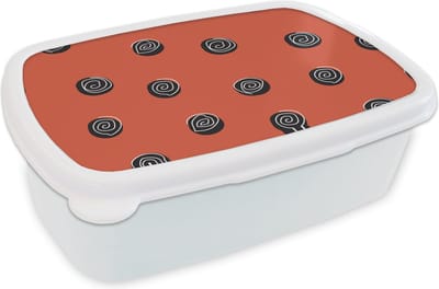 Broodtrommel Wit - Lunchbox - Brooddoos - Patronen - Kunst - Australië - 18x12x6 cm - Volwassenen