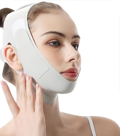Effectieve Slapende Kinmasker voor het Verstevigen van de Kin, Ademend V-vormig Bandage voor een Gedefinieerde Kaaklijn en Verbeterde Huidelasticiteit