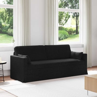 vidaXL - Bank - Zwart - 198 - x - 78 - x - 80 - cm - Stof