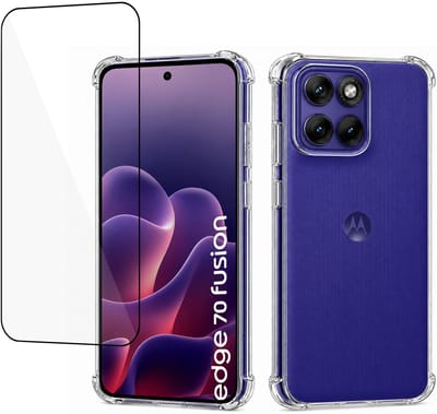 ChiGuard Hoesje & Screenprotector geschikt voor Motorola Edge 70 Fusion Hoesje Screenprotector - Gehard Glas Cover + Shock Proof Case - Transparant