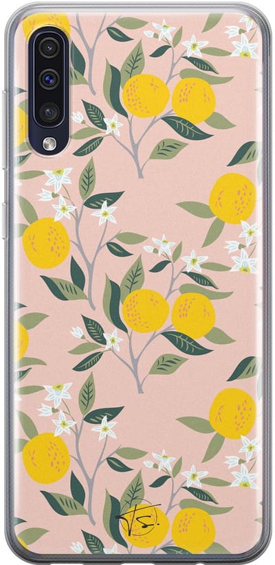 Hoesje geschikt voor Samsung Galaxy A50 - Citroenen - Soft Case - TPU - Natuur - Geel - Mooie Telefoonhoesjes
