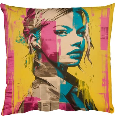 Sierkussens - Kussentjes Woonkamer - 50x50 cm - Vrouw - Verfstrepen - Gekleurd