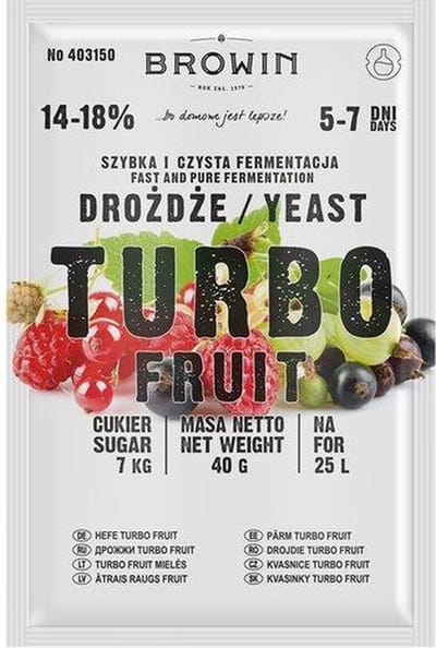 Browin - Wijnmaakgist - Turbo Fruit - 5-7 Dagen - 14-18% Alcohol