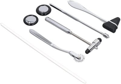Dailygoods- Reflexhamer Ergonomisch Ontwerp - Medische Hamerset 5PCS - Multifunctioneel - Roestvrij Staal - Compact en Draagbaar - Onderzoek Zenuwstelsel - Medische Hamer