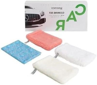 Autoreinigingsset Microvezel - Voertuigonderhoud Doeken - Auto Poetsen - Reinigt Met Water - 40x25 cm - Wit/Blauw