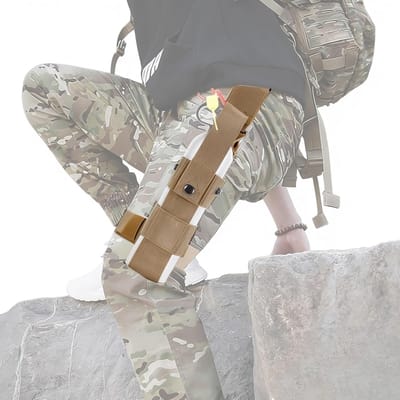 VHV - Beentas - Tactische beentas - Fleshouder - Waterfleshouder - Heuptas met beenband - Verstelbaar - Outdoor tas - Voor wandelen, vissen en kamperen - 4.5*28cm - Khaki
