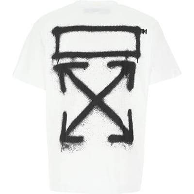 Off-White Spuitbus Pijlen Print Ronde Hals T-shirt Heren Tops Wit OMAA038R201850150110 L gray