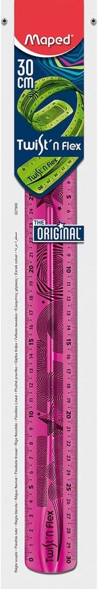 Twist'n Flex liniaal 30 cm in verschillende kleuren - blauw, groen, roze