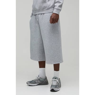 Tall Essential Jersey Jort | Grey Marl | Size Medium