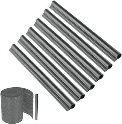 KADAX Klemrails voor zichtwerende strips, bevestigingsclips van kunststof, klemstrips, clips voor hekfolie, eindclips (6-delige set, zilver)