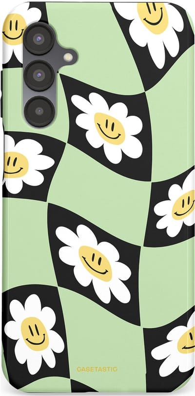 Casetastic hoesje geschikt voor Samsung Galaxy A16 - Dubbellaagse bescherming - Golvende madeliefjes - Fashion Case - Mintgroen Zwart Wit Beige