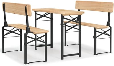 Bier Tafel Set - Hout Tafel - Buitenfeesten - Inklapbaar Ontwerp - 115 cm - Bruin