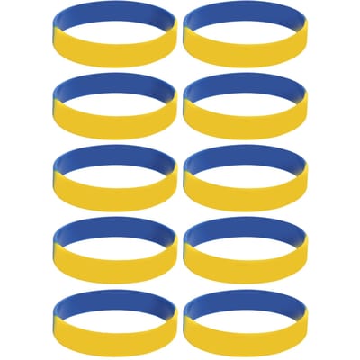 10 stuks Oekraïense rubberen armbanden Oekraïense polsband voor sportfans, supporters, mannen en vrouwen yellow