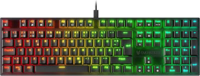 USB Gaming Toetsenbord met RGB Achtergrondverlichting en Mechanische Schakelaars - Duitse Lay-out voor PC/MAC/Android