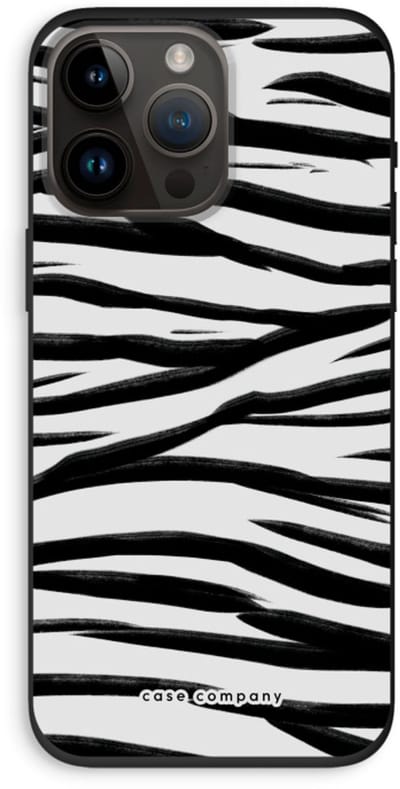 Case Company® - Hoesje geschikt voor iPhone 14 Pro Max hoesje - Zebra pattern - Biologisch Afbreekbaar Telefoonhoesje - Bescherming alle Kanten en Schermrand