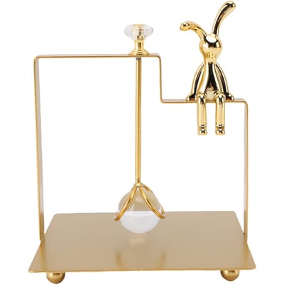 Porte-serviettes carré style européen Art du fer Décor Lapin assis Porte-mouchoirs pour Maison Bar Salon de thé or