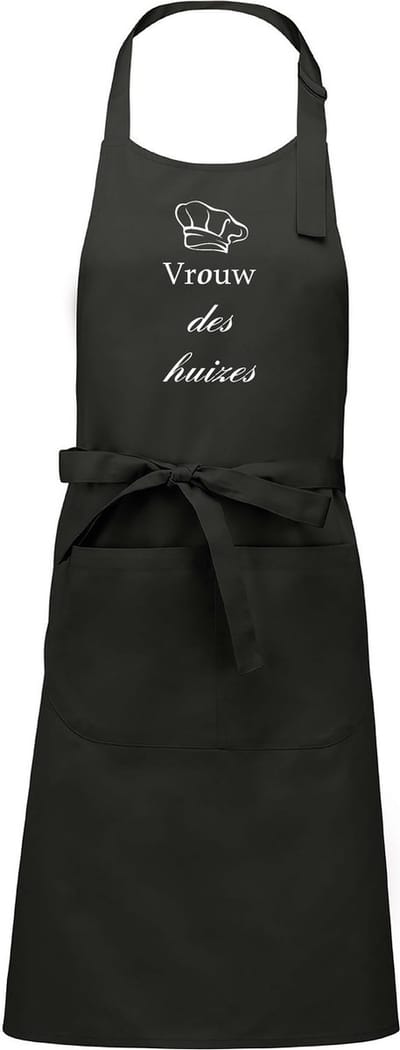 Mijncadeautje - Luxe schort - Vrouw des Huizes - chique grijs