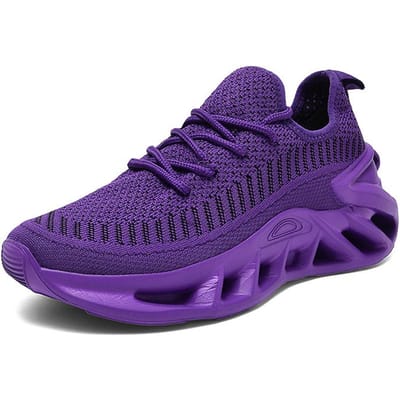 Chaussures de Course Respirantes pour Hommes Chaussures Décontractées en Mesh Chaussures de Sport pour Femmes et Hommes Chaussures de Marche d'Été Semelle Amortie Antidérapante EU 36-45 43 violet