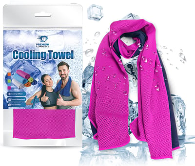 Premium Commerce® - Verkoelende Handdoek - Koel - Cooling Towel - Microvezel - Fitness - Ice Towel - ijshanddoek - Roze - 2 stuks