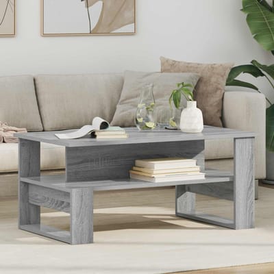 vidaXL - Salontafel - Grijs - Sonoma - 90 - x - 50 - x - 40 - cm - Bewerkt - hout