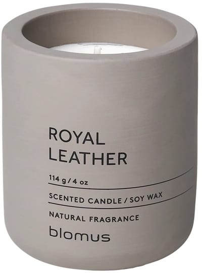 Blomus Fraga Geurkaars - royal - leather - hoogte 8cm - diameter 6.5cm - satellite