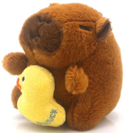 Een mooie sleutelhanger capybara die de eend op een schattige manier bij zich draagt 11cm. Handig om aan bijvoorbeeld een school tas, of sleutelbos te hangen. Ook leuk op de slaapkamer en in je auto. Voor jezelf of als Cadeau.