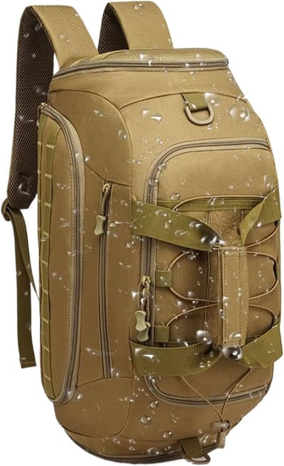 Sportrugzak Heren - Sporttas Trainingsrugzak - Reizen Fitness - Schoenenvak Waterdicht - 51 x 24 x 23 cm - Kaki