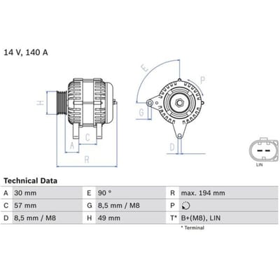 Driefasige generator BOSCH 0 986 083 170