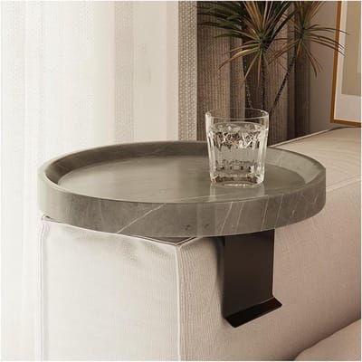 Bank Armleuning Tafel - Clip Tafel - Ontspannen op bank - Verhoogde antislipranden - 30x30cm - Grijs