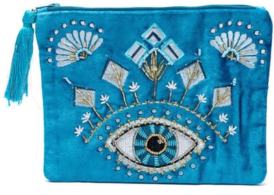 Etui fluweel blauw met Alziend Oog – 20 cm x 15 cm