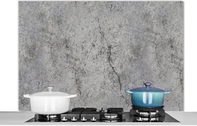 Spatscherm keuken 120x80 cm - Kookplaat achterwand Beton - Muur - Industrieel - Patronen - Muurbeschermer - Spatwand fornuis - Hoogwaardig aluminium