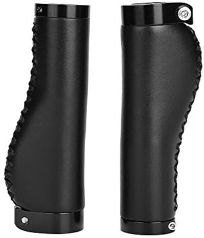 Byshayne- Fietsstuurgrepen 1 Paar - PU Lederen Handgrepen - Afsluitbare Handgrepen - Comfortabele Grip - Duurzaam - Voor Mountainbike/Vouwfiets - Fietsgrips
